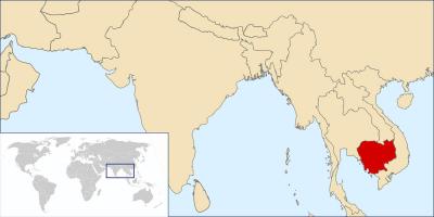 நிகழ்ச்சி கம்போடியா மீது உலக வரைபடம்